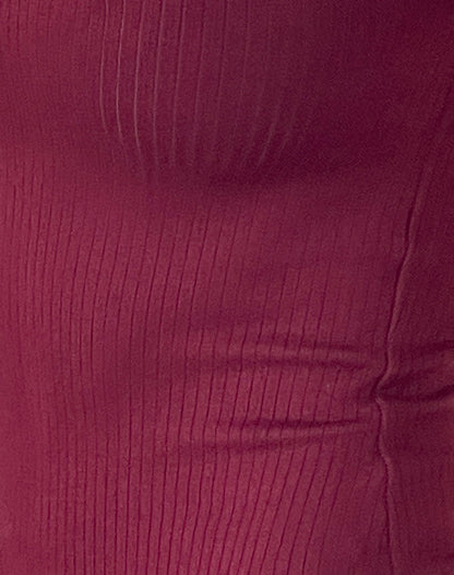 Cantha Maxi Dress in Rib Burgundy