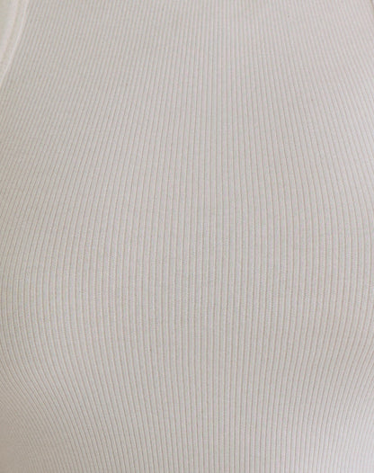 Cariter Racer Vest Top in Ribbed Off White