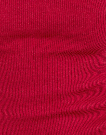 Cariter Racer Vest Top in Ribbed Adrenaline Red