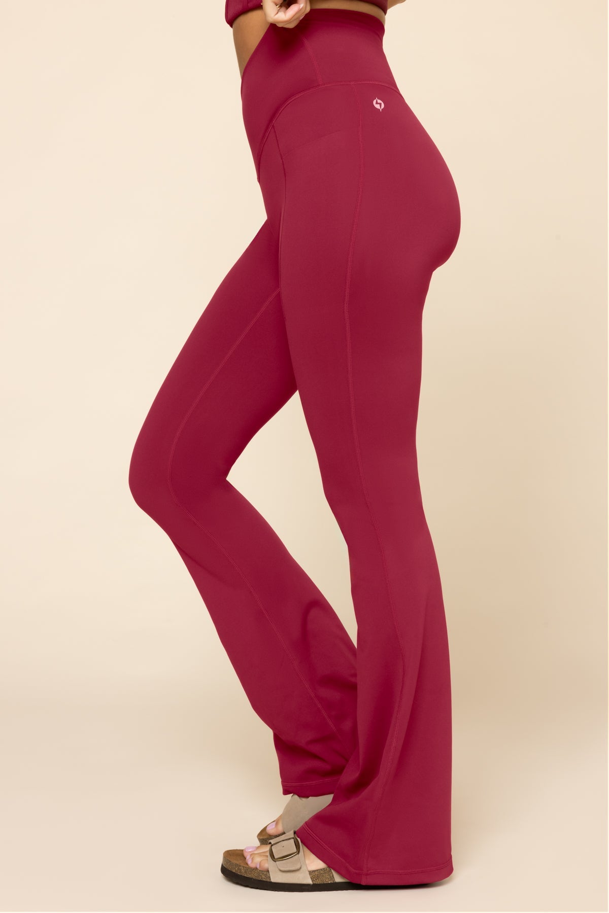Crisscross Hourglass® Flared Legging with Pockets - Ruby