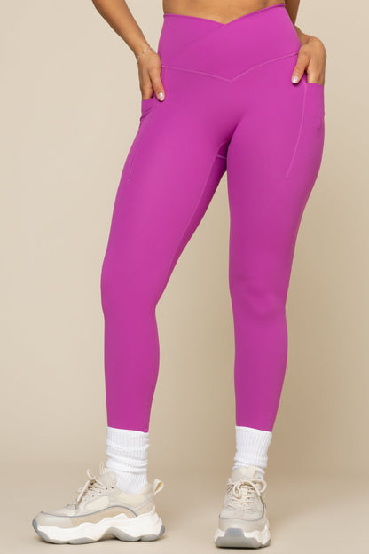 Crisscross Hourglass® Legging with Pockets - Royal Orchid