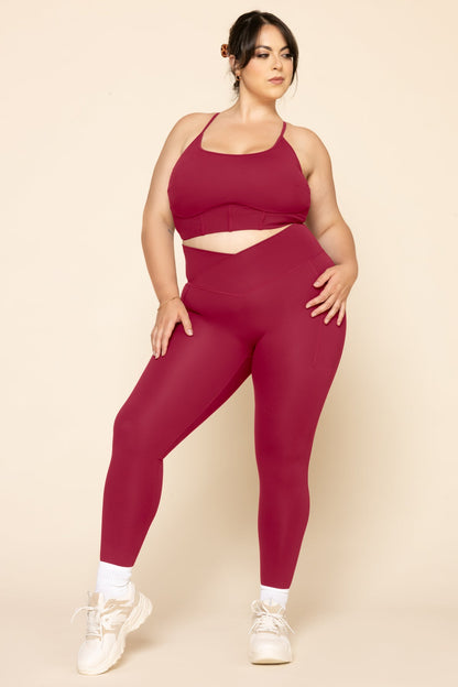 Crisscross Hourglass® Legging with Pockets - Ruby