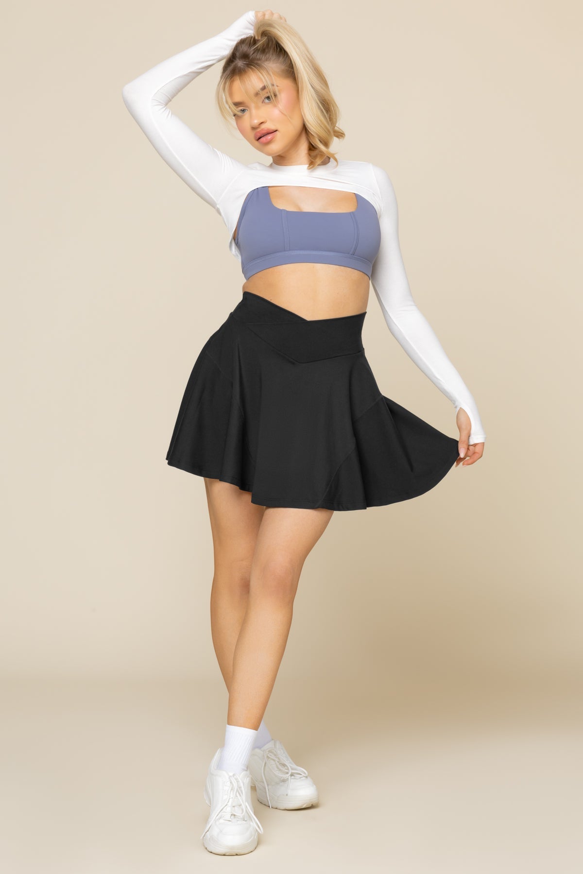Crisscross Hourglass® Twirl Skort (Longer) - Black