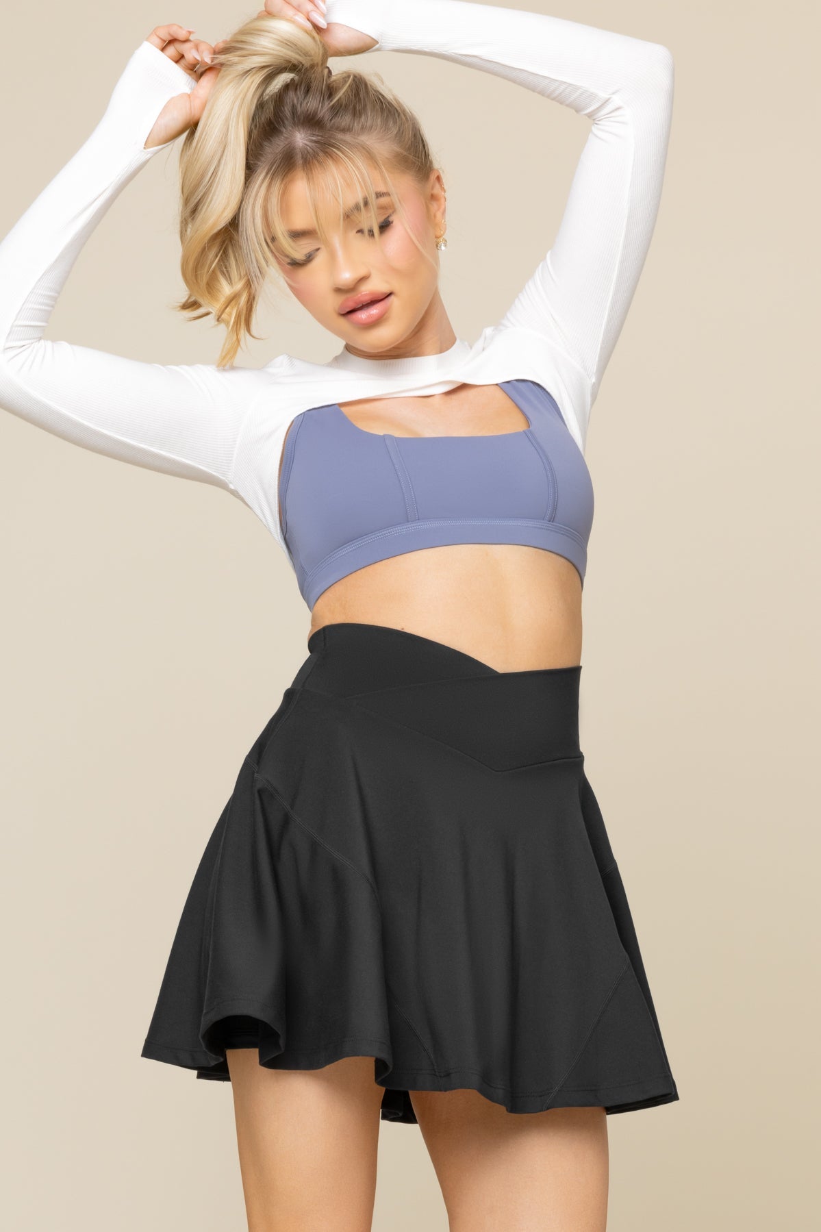 Crisscross Hourglass® Twirl Skort (Longer) - Black