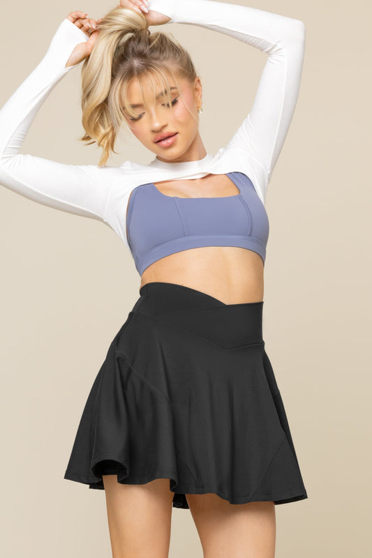 Crisscross Hourglass® Twirl Skort (Longer) - Black
