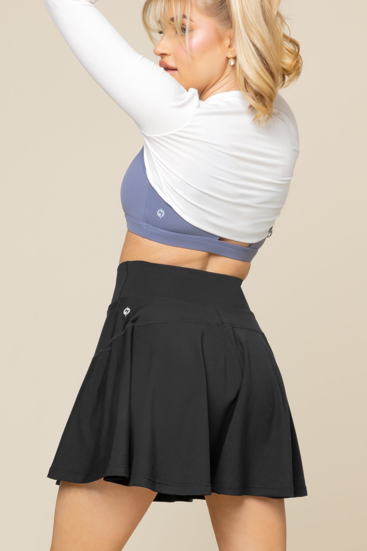 Crisscross Hourglass® Twirl Skort (Longer) - Black