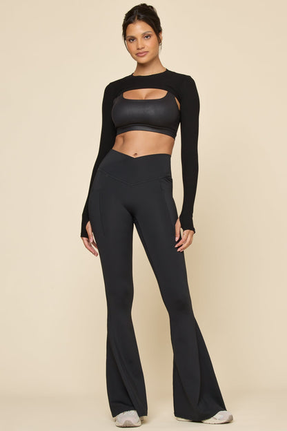 Crisscross Hourglass® Bell Bottom with Pockets - Black