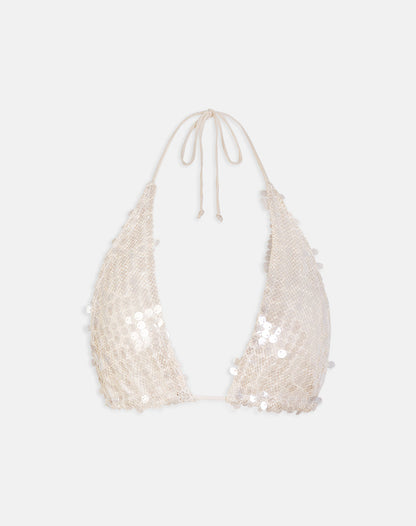 Cerry Top in Sequin Crochet Cream