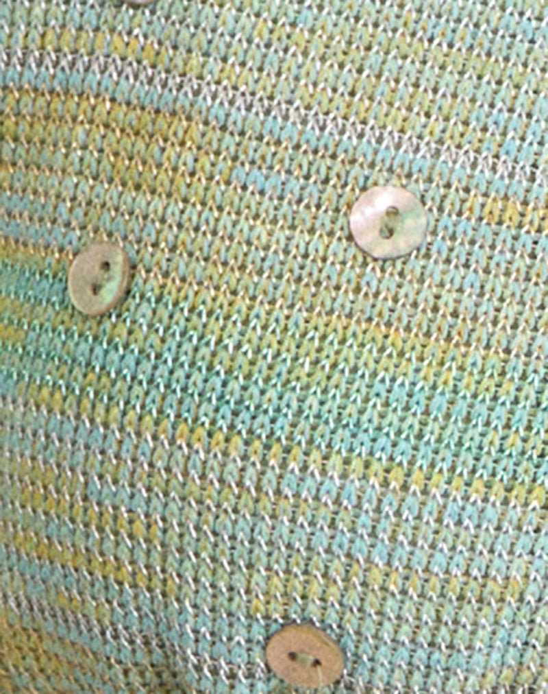 Cerry Top in Green Metallic with Shell Buttons