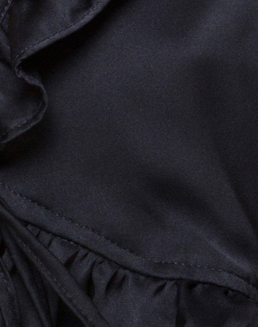 Chisa Top in Black Satin
