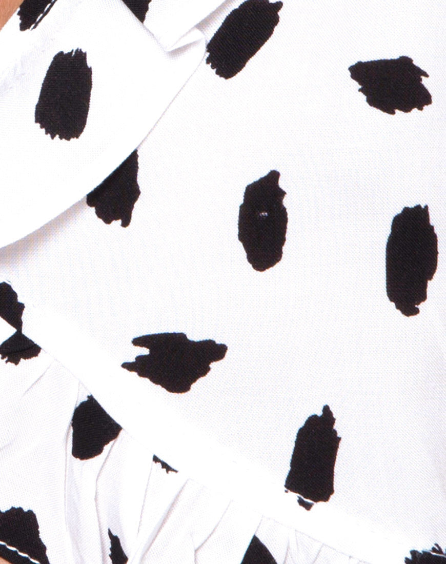 Chisa Top in Diana Dot White