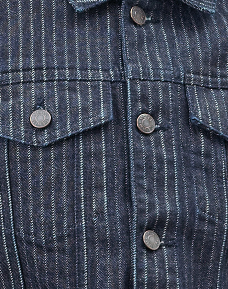 Classic Denim Jacket in Stripe Indigo