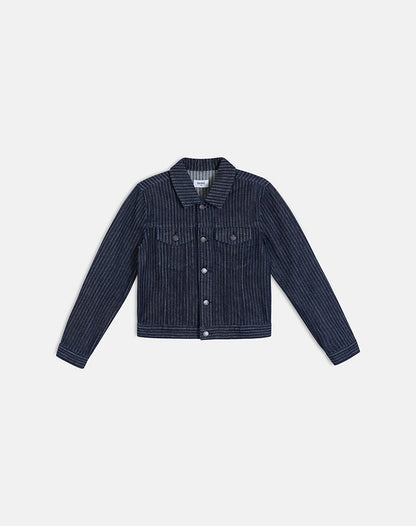 Classic Denim Jacket in Stripe Indigo