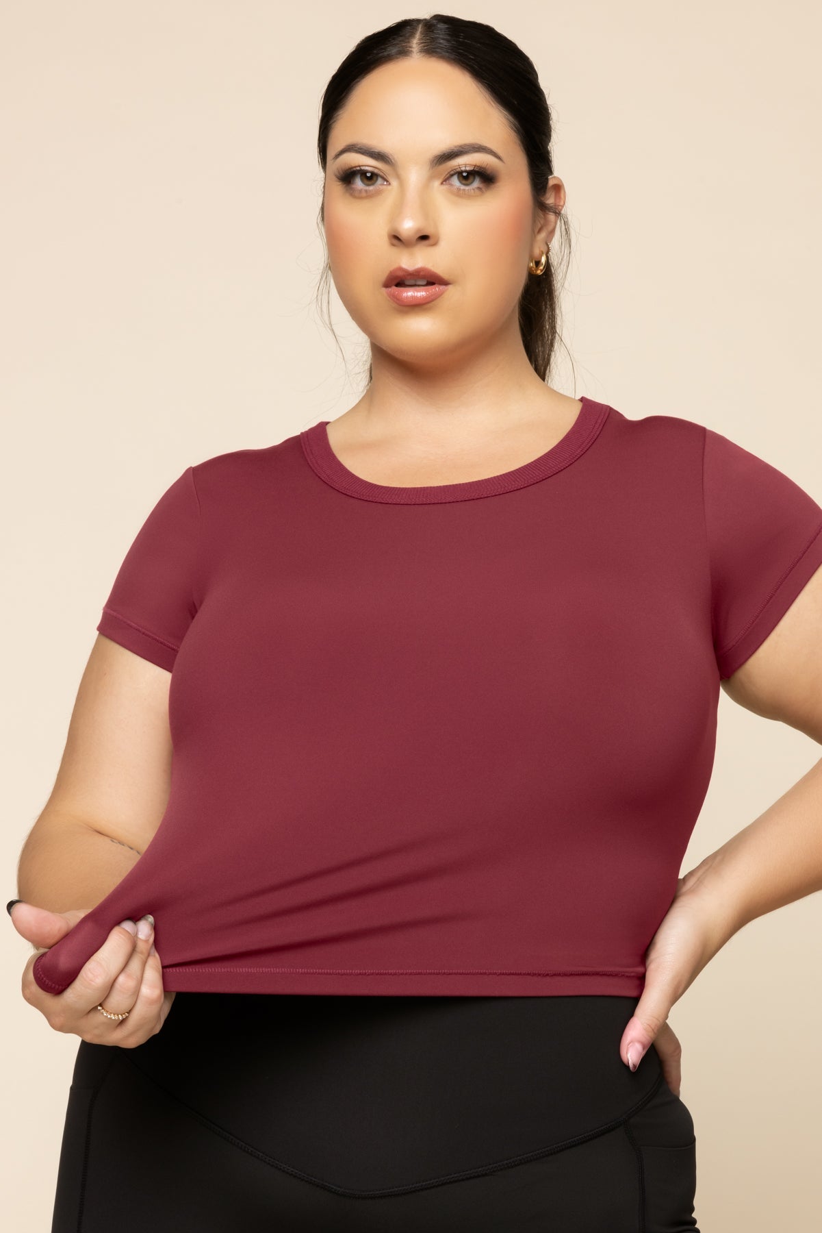 Call Me Baby Tee (Cropped) - Crimson
