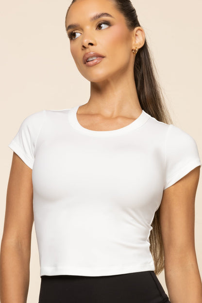 Call Me Baby Tee (Cropped) - White
