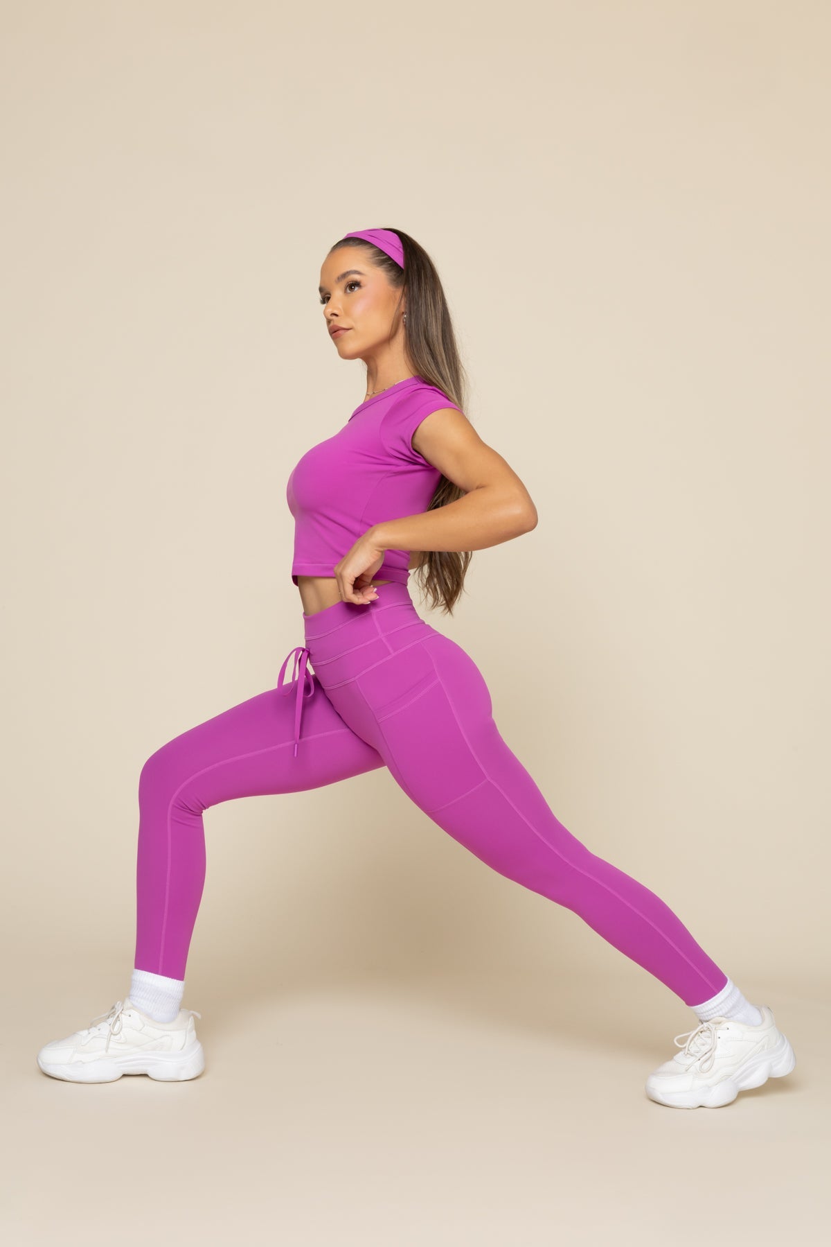 Cargo Legging with Pockets - Royal Orchid