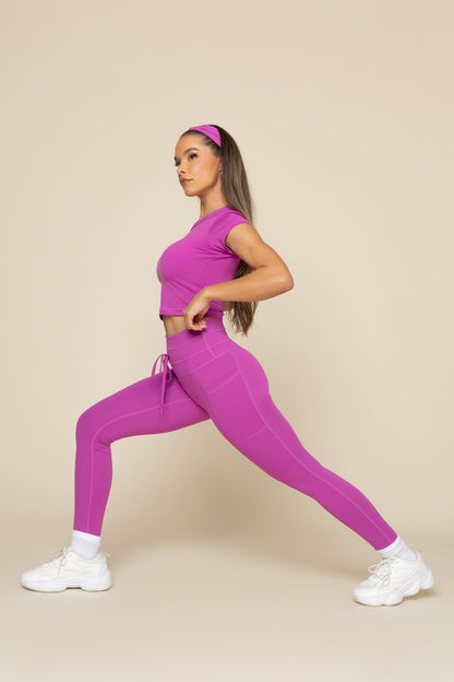 Cargo Legging with Pockets - Royal Orchid
