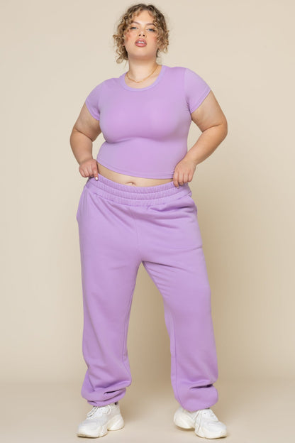 Cloud Rollover Sweatpant - Mystic Purple