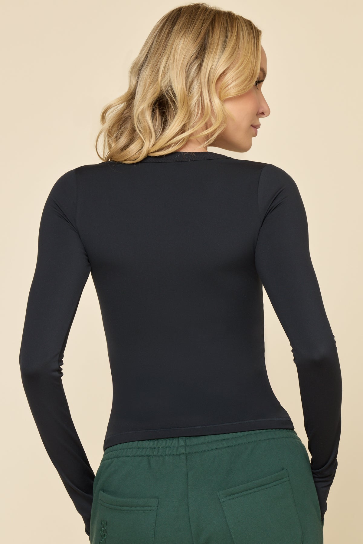 Call Me Baby Long Sleeve Top - Black
