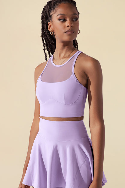 Celeste Mesh Crop Bralette - Digital Lavender
