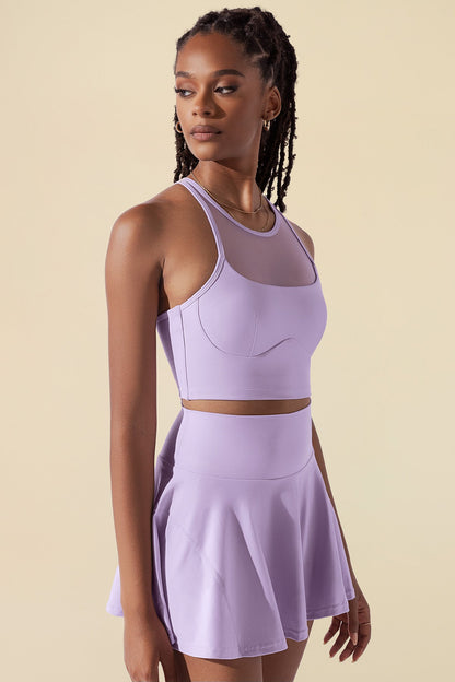 Celeste Mesh Crop Bralette - Digital Lavender