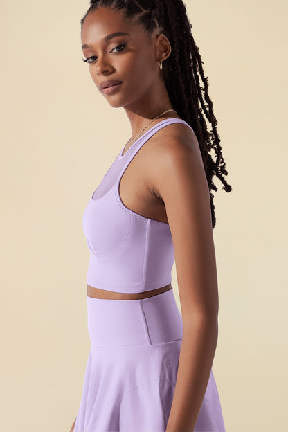 Celeste Mesh Crop Bralette - Digital Lavender
