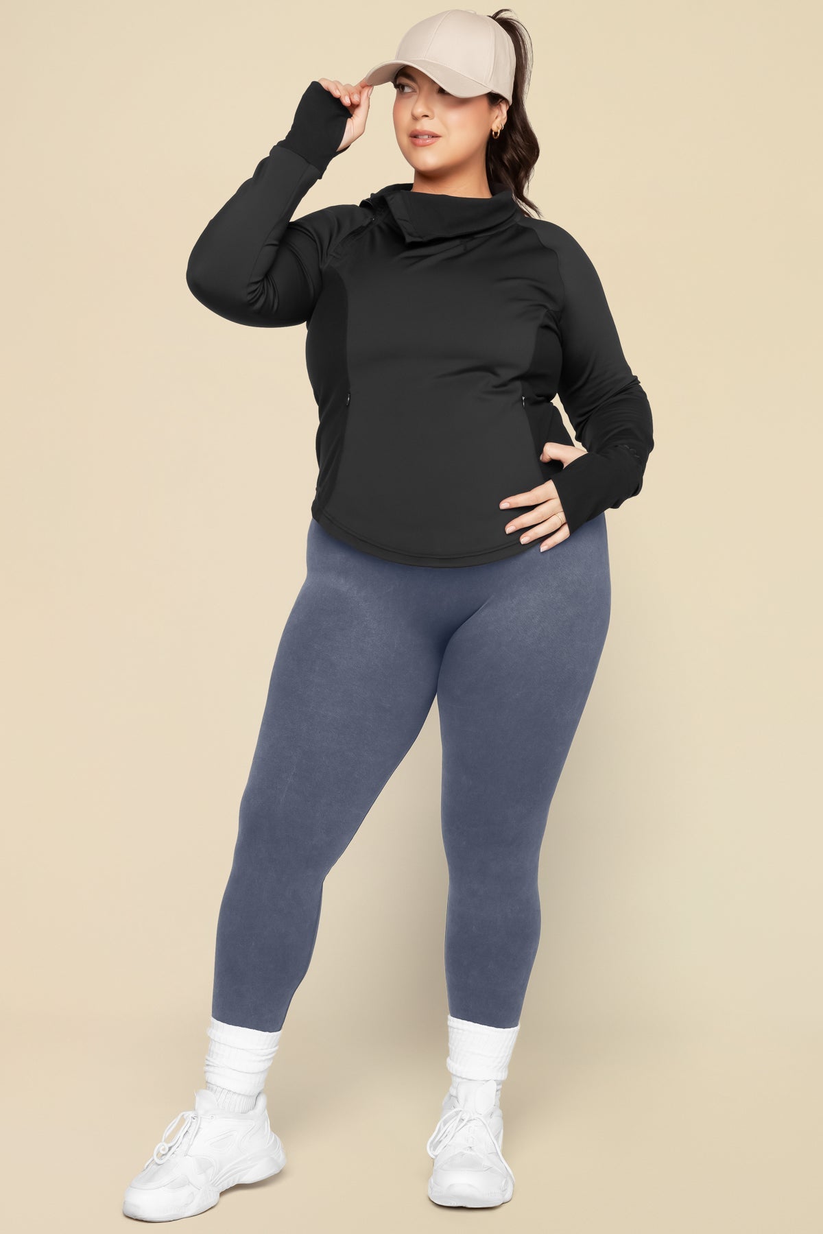 Chasing Pavements Mockneck Pullover - Black