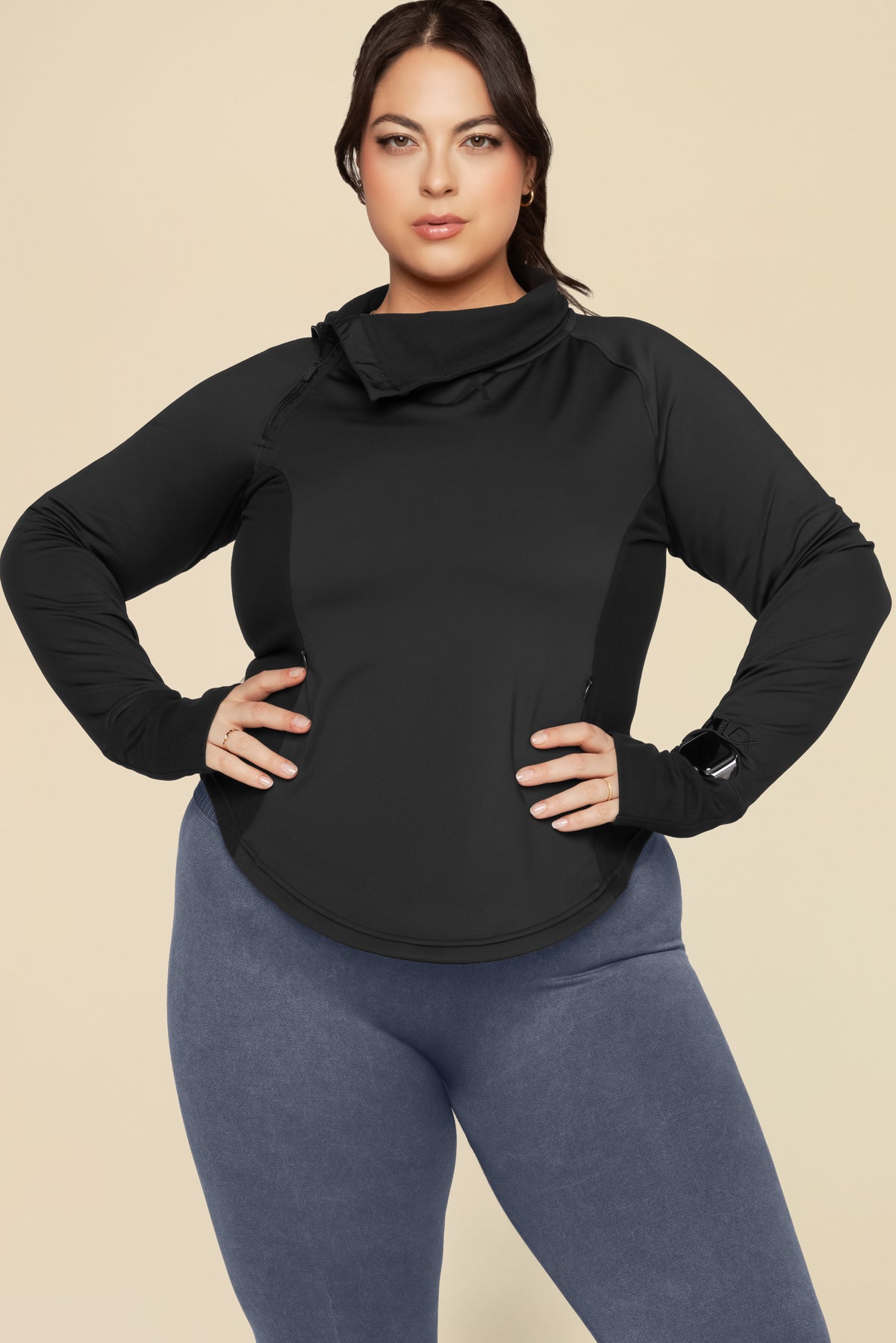 Chasing Pavements Mockneck Pullover - Black