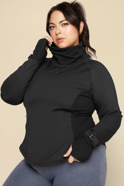 Chasing Pavements Mockneck Pullover - Black