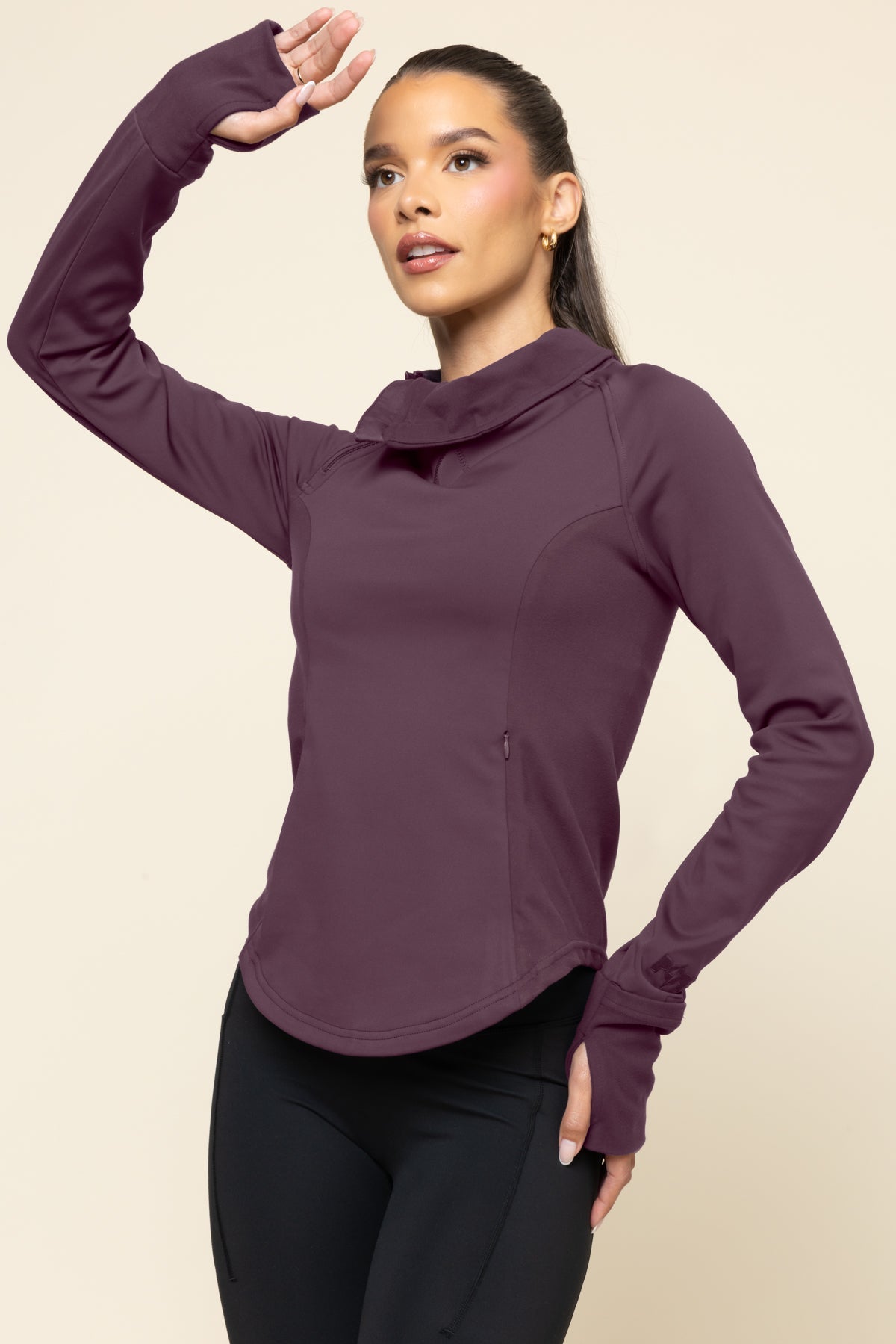 Chasing Pavements Mockneck Pullover - Aubergine