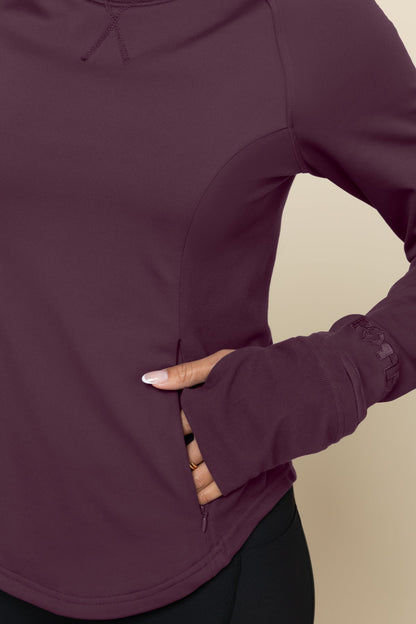 Chasing Pavements Mockneck Pullover - Aubergine