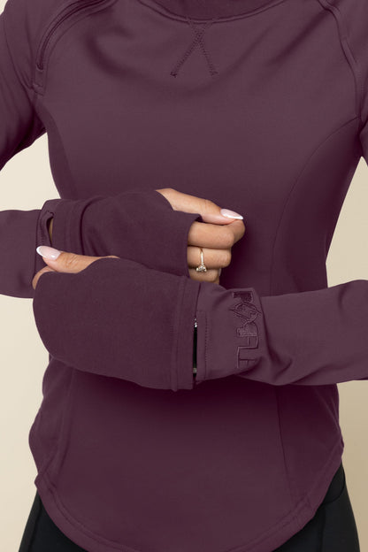 Chasing Pavements Mockneck Pullover - Aubergine