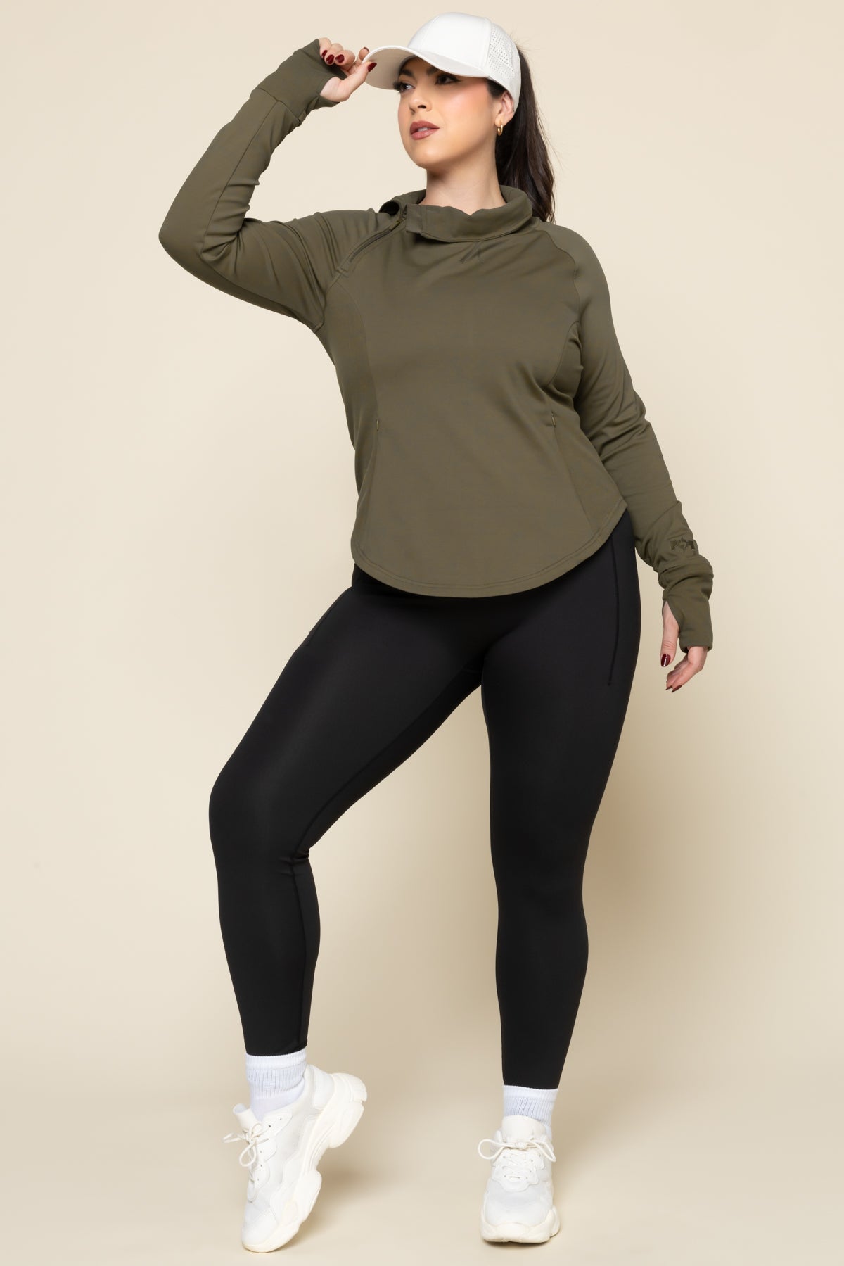 Chasing Pavements Mockneck Pullover - Grasshopper