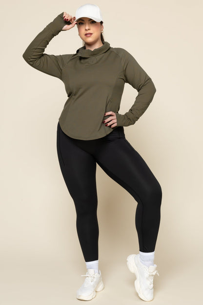 Chasing Pavements Mockneck Pullover - Grasshopper