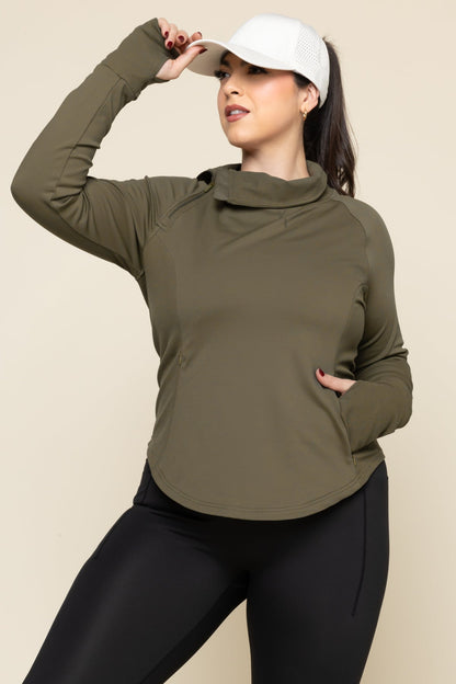 Chasing Pavements Mockneck Pullover - Grasshopper