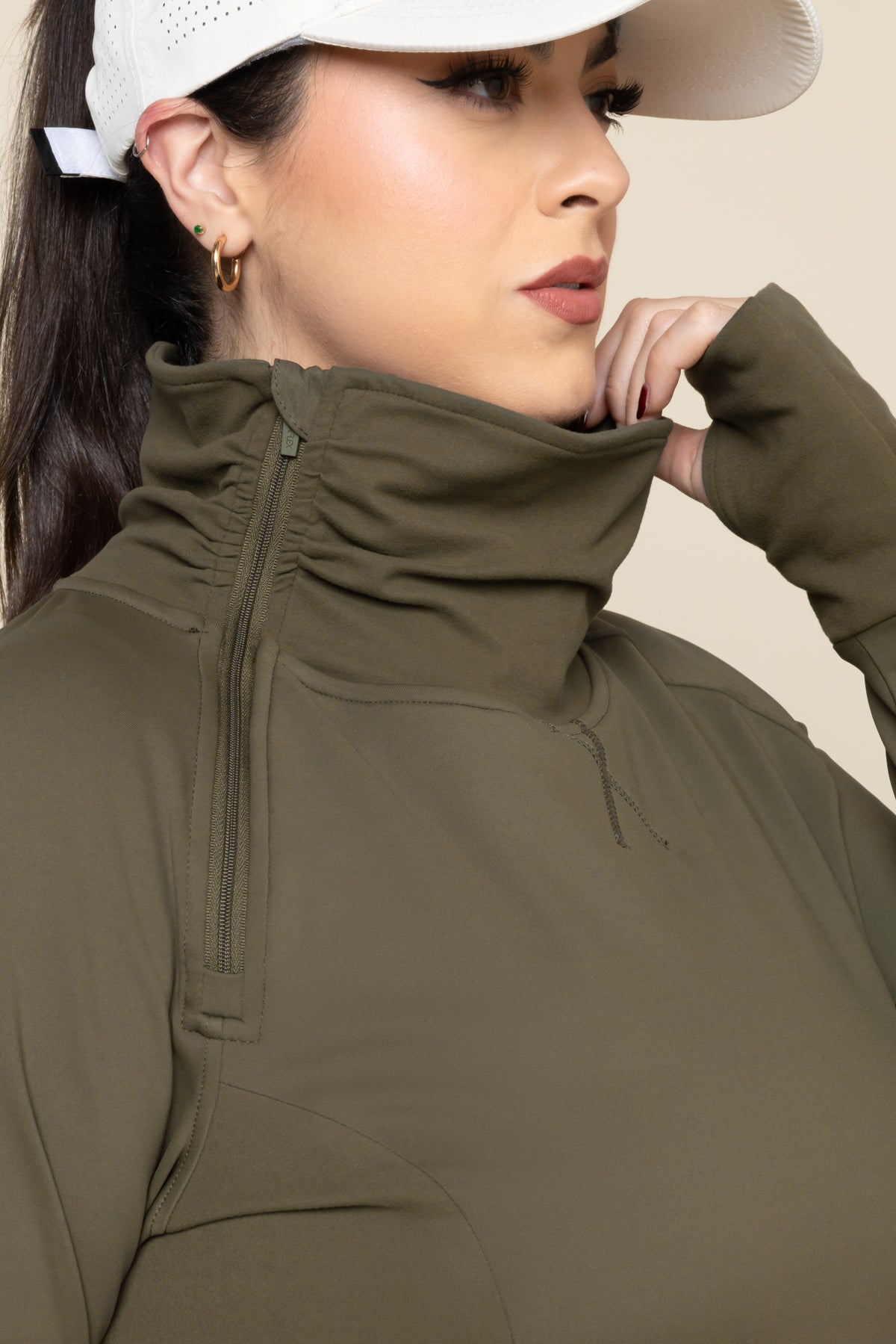Chasing Pavements Mockneck Pullover - Grasshopper