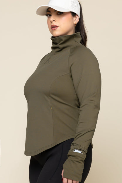 Chasing Pavements Mockneck Pullover - Grasshopper
