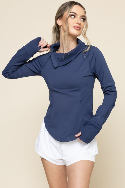 Chasing Pavements Mockneck Pullover - Night Sky