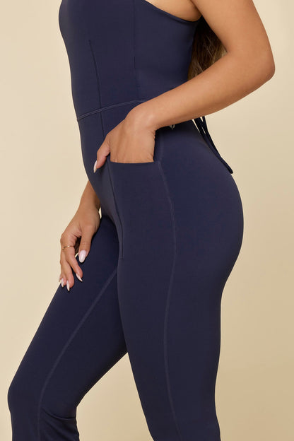 Cinch Up Flare Jumpsuit - French Navy