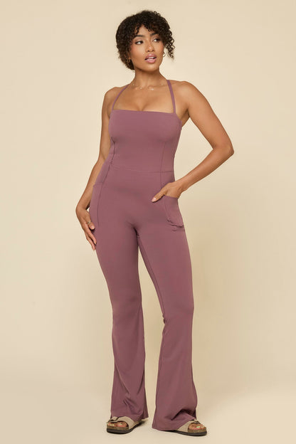 Cinch Up Flare Jumpsuit - Boysenberry