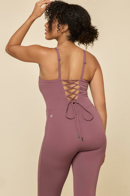 Cinch Up Flare Jumpsuit - Boysenberry