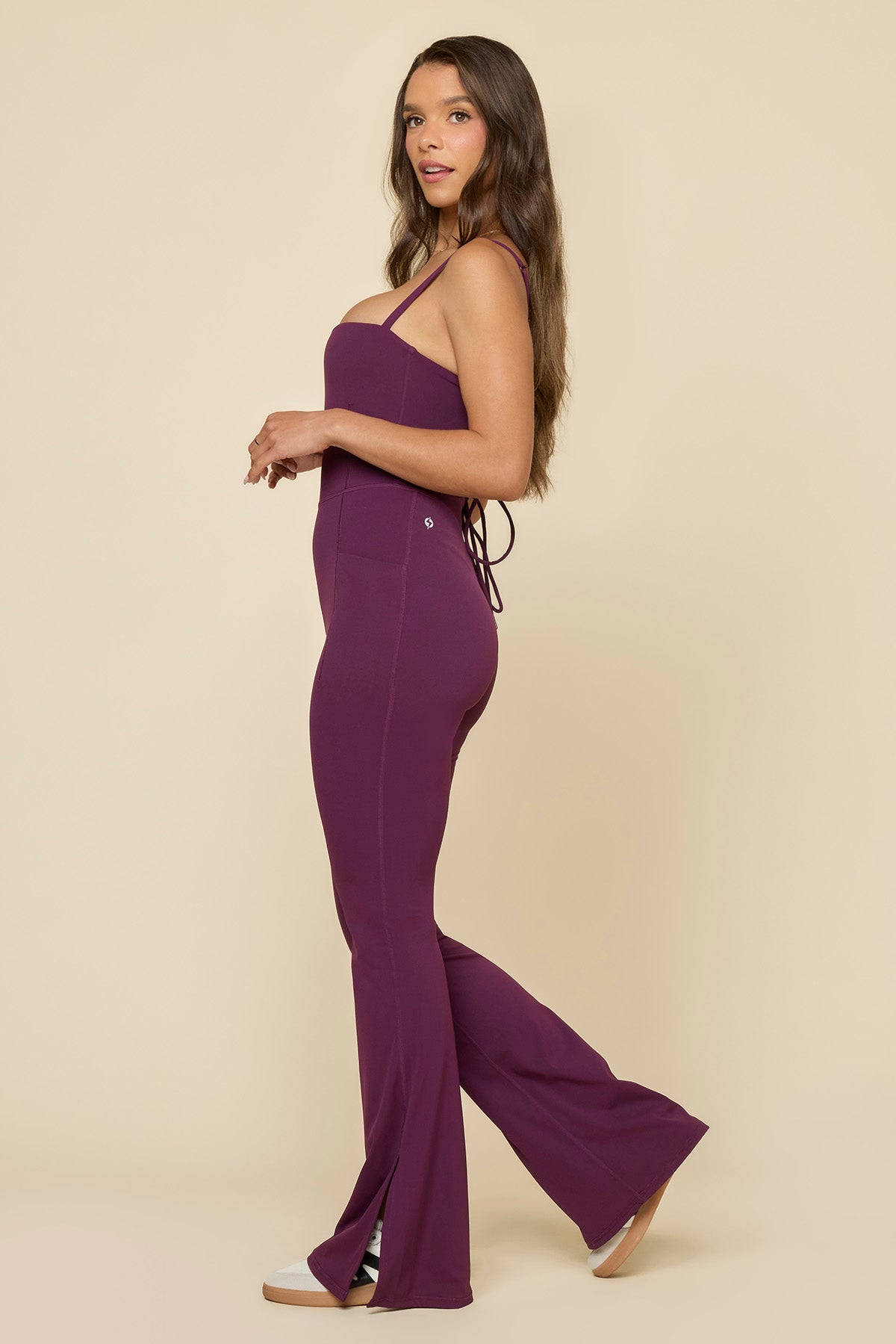 Cinch Up Flare Jumpsuit - Winter Plum