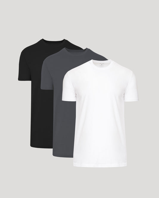 Classic Tall Straight Hem Crew Neck T-Shirt 3-Pack