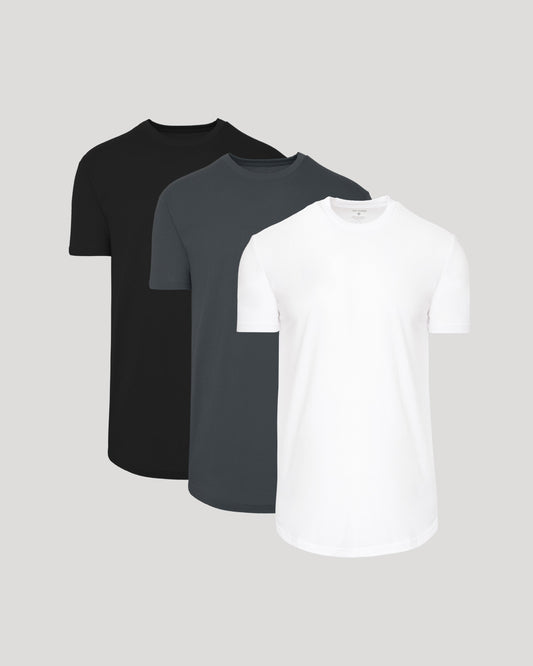 Classic Short Sleeve Tall Curved Hem Crew 3-Pack