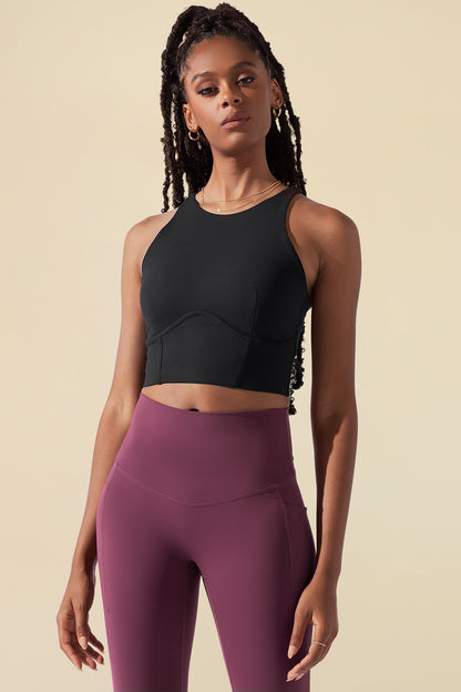 Cleo Corset Crop Bralette - Black