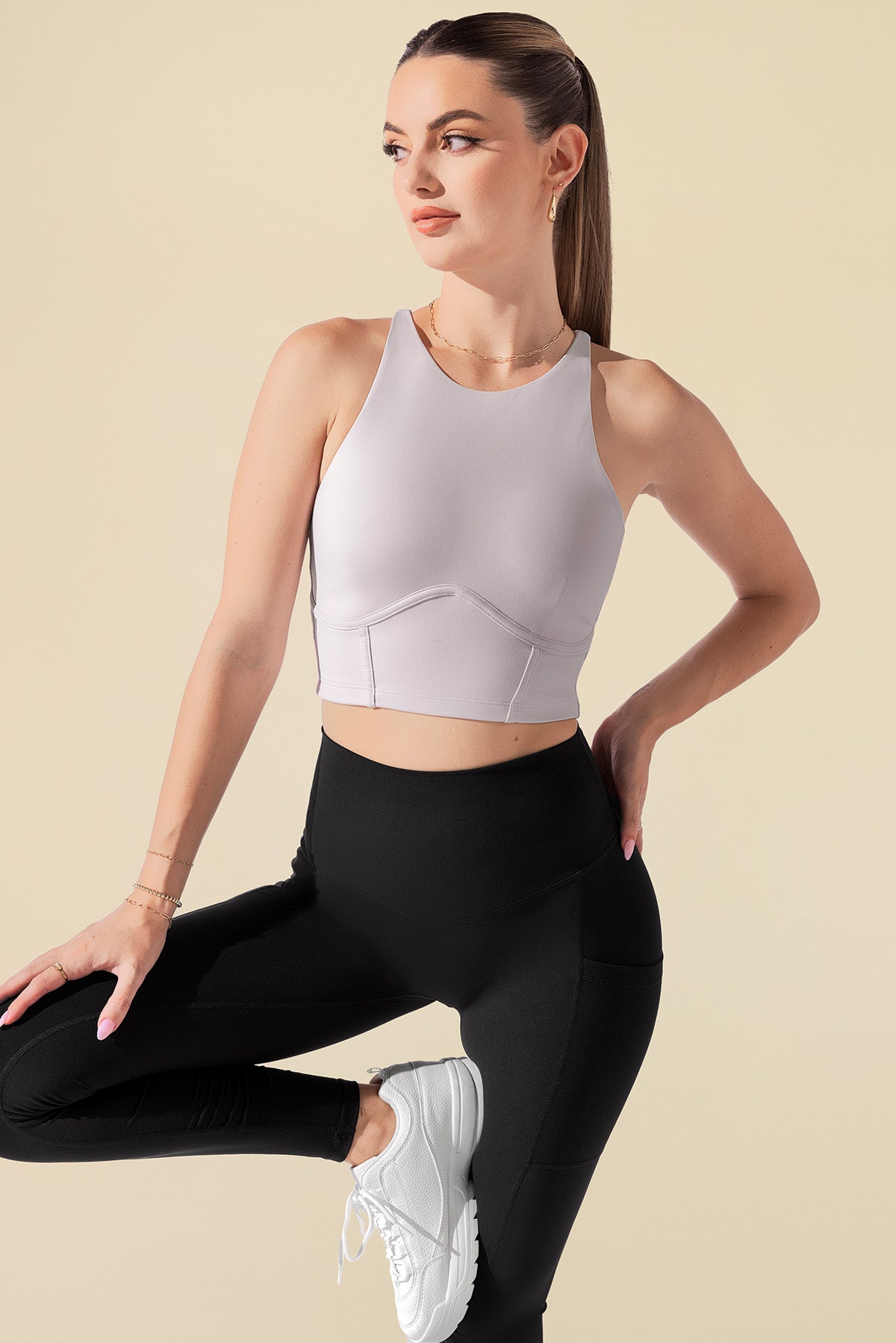 Cleo Corset Crop Bralette - Smoky Lilac