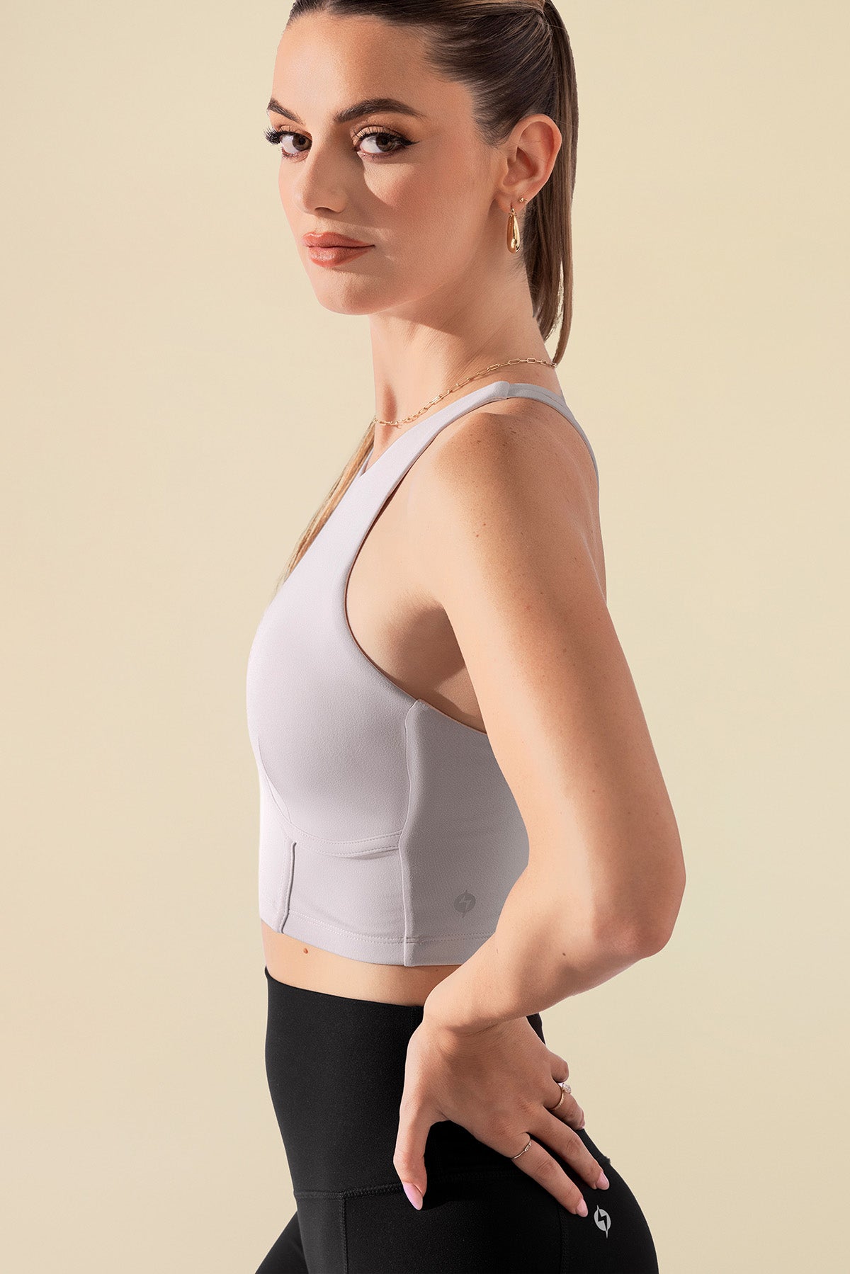 Cleo Corset Crop Bralette - Smoky Lilac