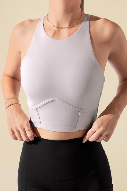 Cleo Corset Crop Bralette - Smoky Lilac