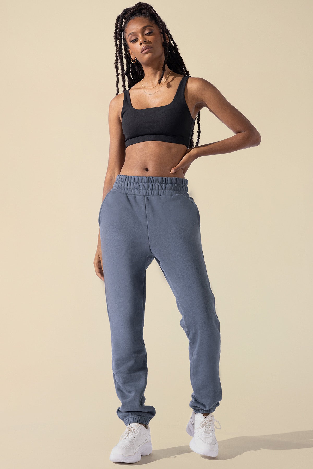 Cloud Rollover Sweatpant - Denim Blue
