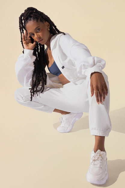 Cloud Rollover Sweatpant - White